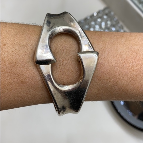 Vintage Heavy Sterling Silver Clamper Bracelet - Picture 6 of 8